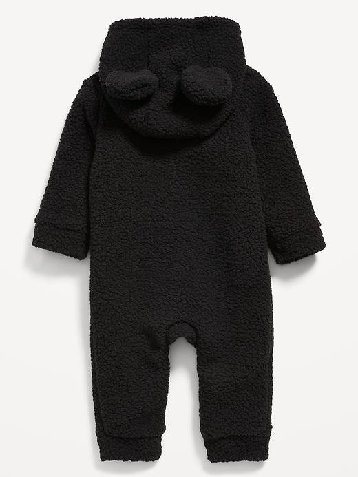 Image number 2 showing, Disney© Mickey Mouse Sherpa Hooded One-Piece for Baby