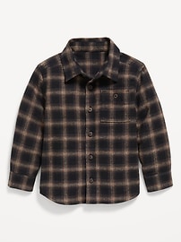 Image number 1 showing, Long-Sleeve Plaid Flannel Pocket Shirt for Toddler Boys