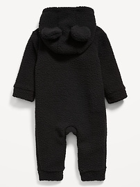 Image number 2 showing, Disney© Mickey Mouse Sherpa Hooded One-Piece for Baby