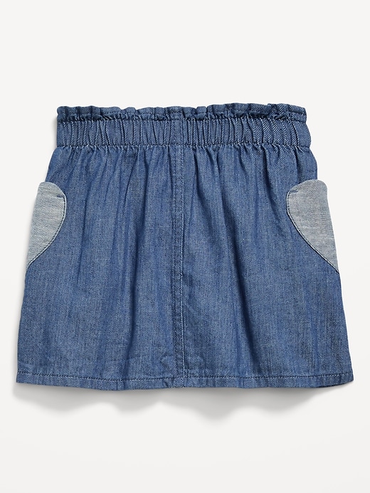 Image number 2 showing, Chambray Heart-Pocket Skirt for Toddler Girls