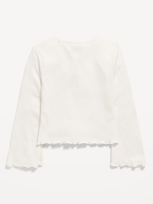 Image number 3 showing, Long-Sleeve Tie-Bow Front Top for Girls