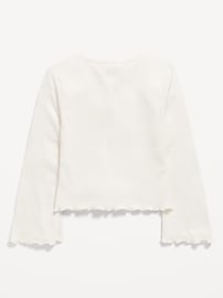 Image number 3 showing, Long-Sleeve Tie-Bow Front Top for Girls