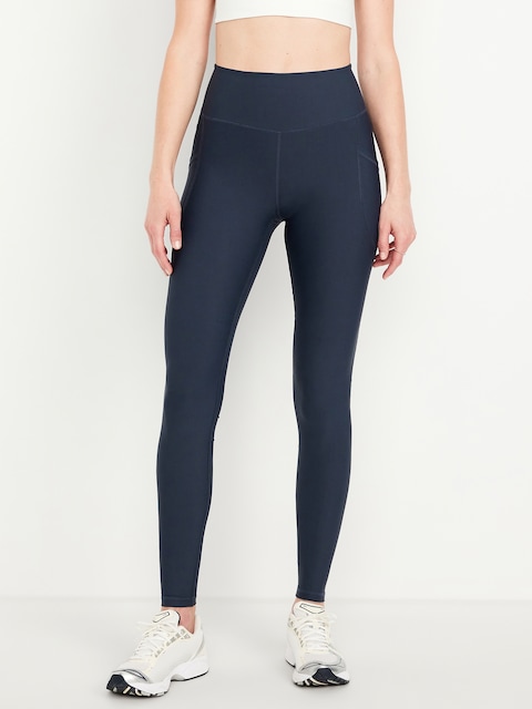 High-Waisted PowerSoft Full-Length Pocket Leggings 31" - Dusk Navy