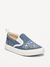 Image number 1 showing, Canvas Slip-On Sneakers for Toddler Girls