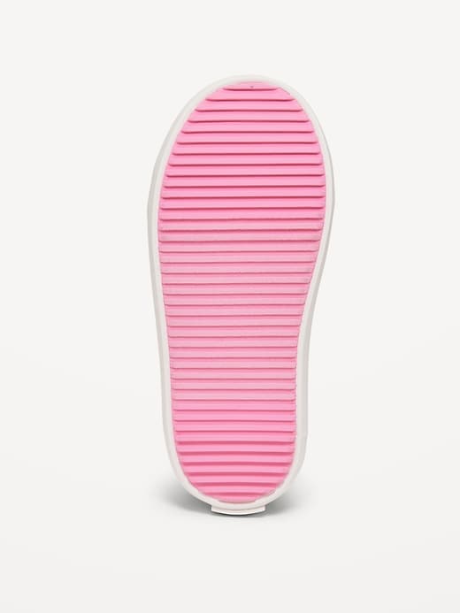 Image number 4 showing, Double Secure-Strap Twill Sneakers for Toddler Girls