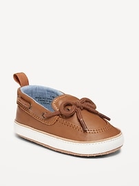 Image number 1 showing, Faux-Leather Boat Shoes for Baby