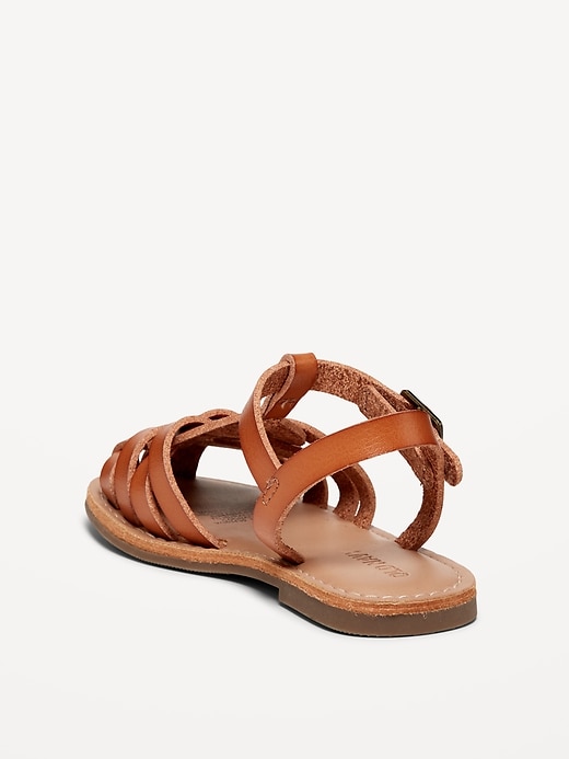 Image number 3 showing, Faux-Leather Fisherman Sandals for Toddler Girls