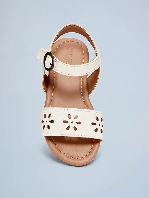 Image number 2 showing, Faux-Leather Perforated Sandals for Toddler Girls