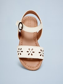 Image number 2 showing, Faux-Leather Perforated Sandals for Toddler Girls