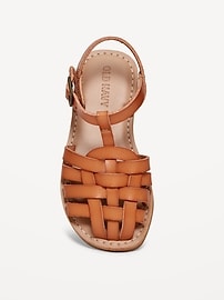 Image number 2 showing, Faux-Leather Fisherman Sandals for Toddler Girls