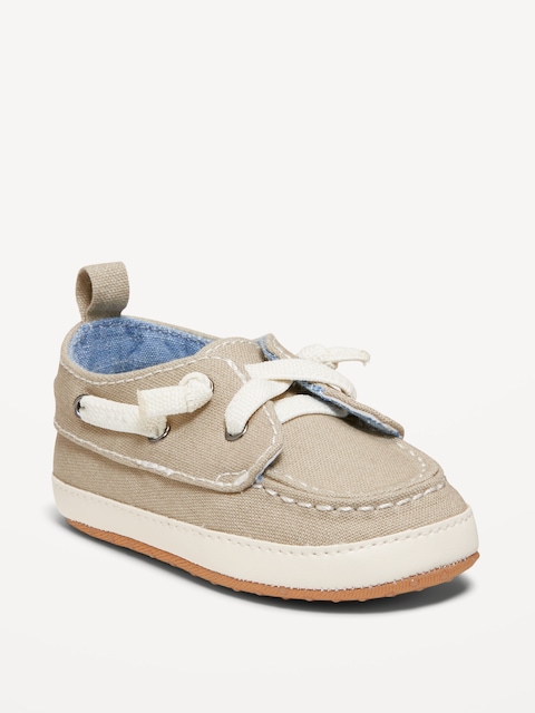 Canvas Boat Shoes for Baby - Taupe