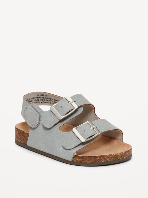 Double-Strap Sandals for Baby - Light Gray