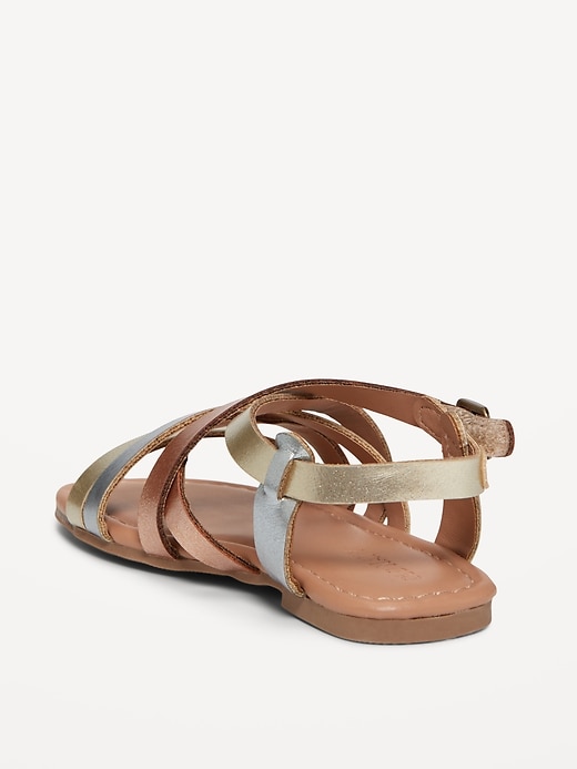 Image number 3 showing, Faux-Leather Strappy Sandals for Toddler Girls