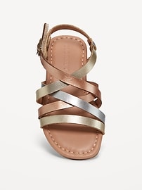 Image number 2 showing, Faux-Leather Strappy Sandals for Toddler Girls