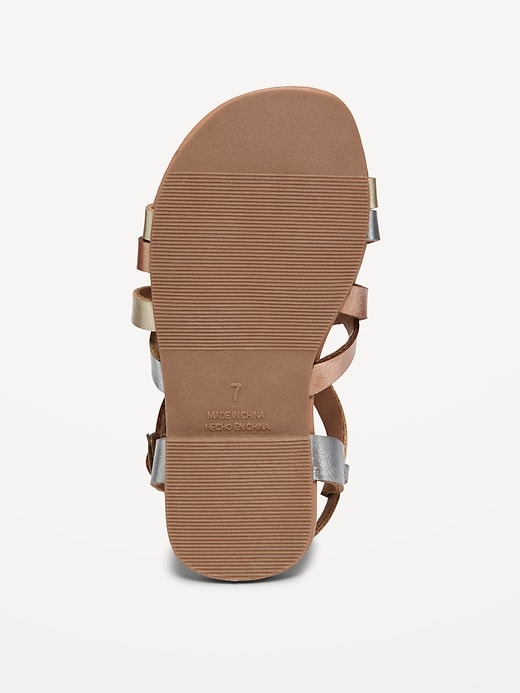 Image number 4 showing, Faux-Leather Strappy Sandals for Toddler Girls