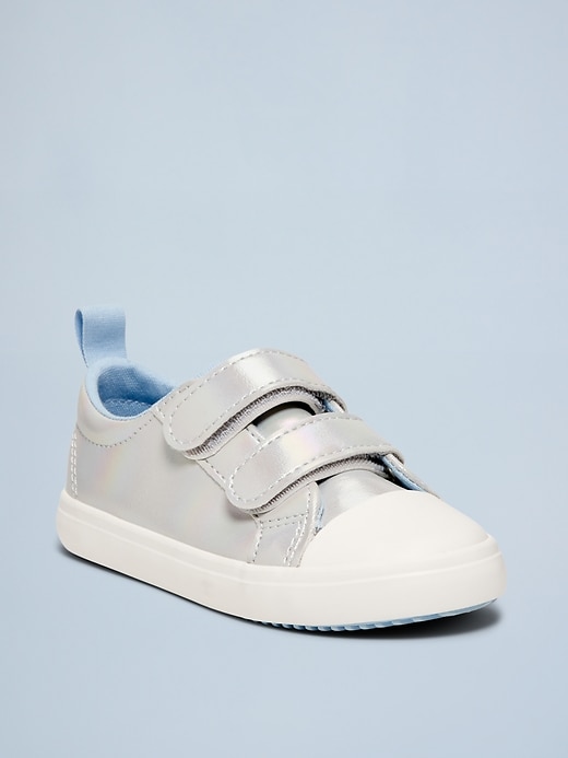 Image number 1 showing, Metallic Double Secure-Strap Sneakers for Toddler Girls
