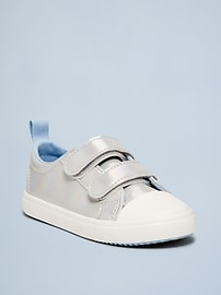Image number 1 showing, Metallic Double Secure-Strap Sneakers for Toddler Girls