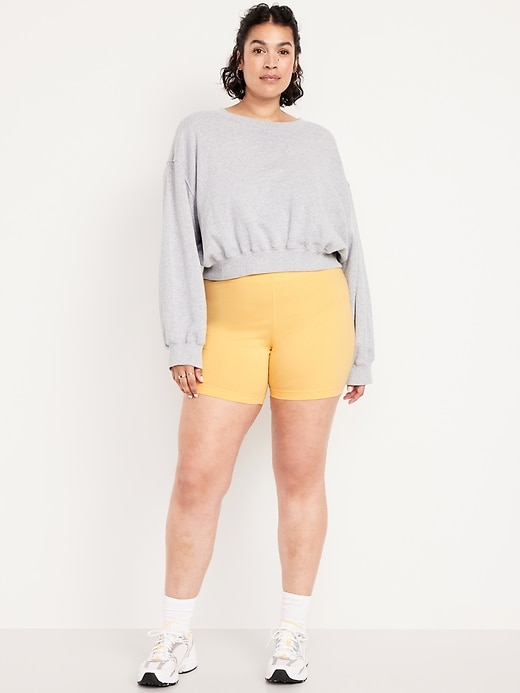 Image number 7 showing, High-Waisted Jersey Biker Shorts -- 6-inch inseam