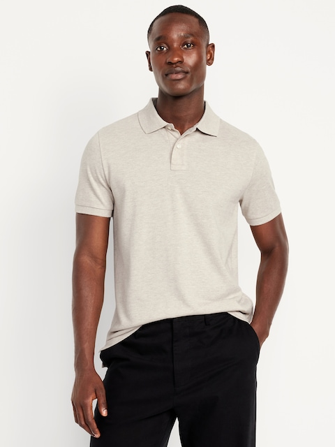 Classic Fit Pique Polo - Tan Heather
