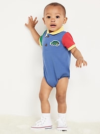 Image number 1 showing, Short-Sleeve Polo One-Piece for Baby