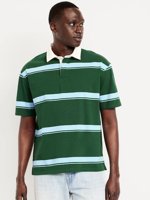 Rugby Stripe Polo - Green Stripe