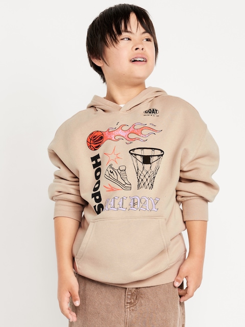 Favorite Fleece Oversized Graphic Fleece Pullover Hoodie for Boys - A Stone'S Throw
