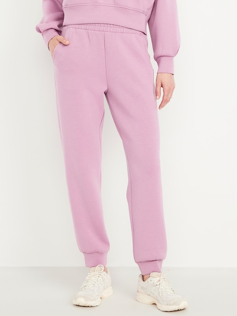 High-Waisted Bounce Fleece Jogger Sweatpants - Dusk Bloom
