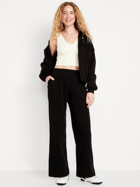 High-Waisted SoComfy Wide-Leg Sweatpants - Black Jack