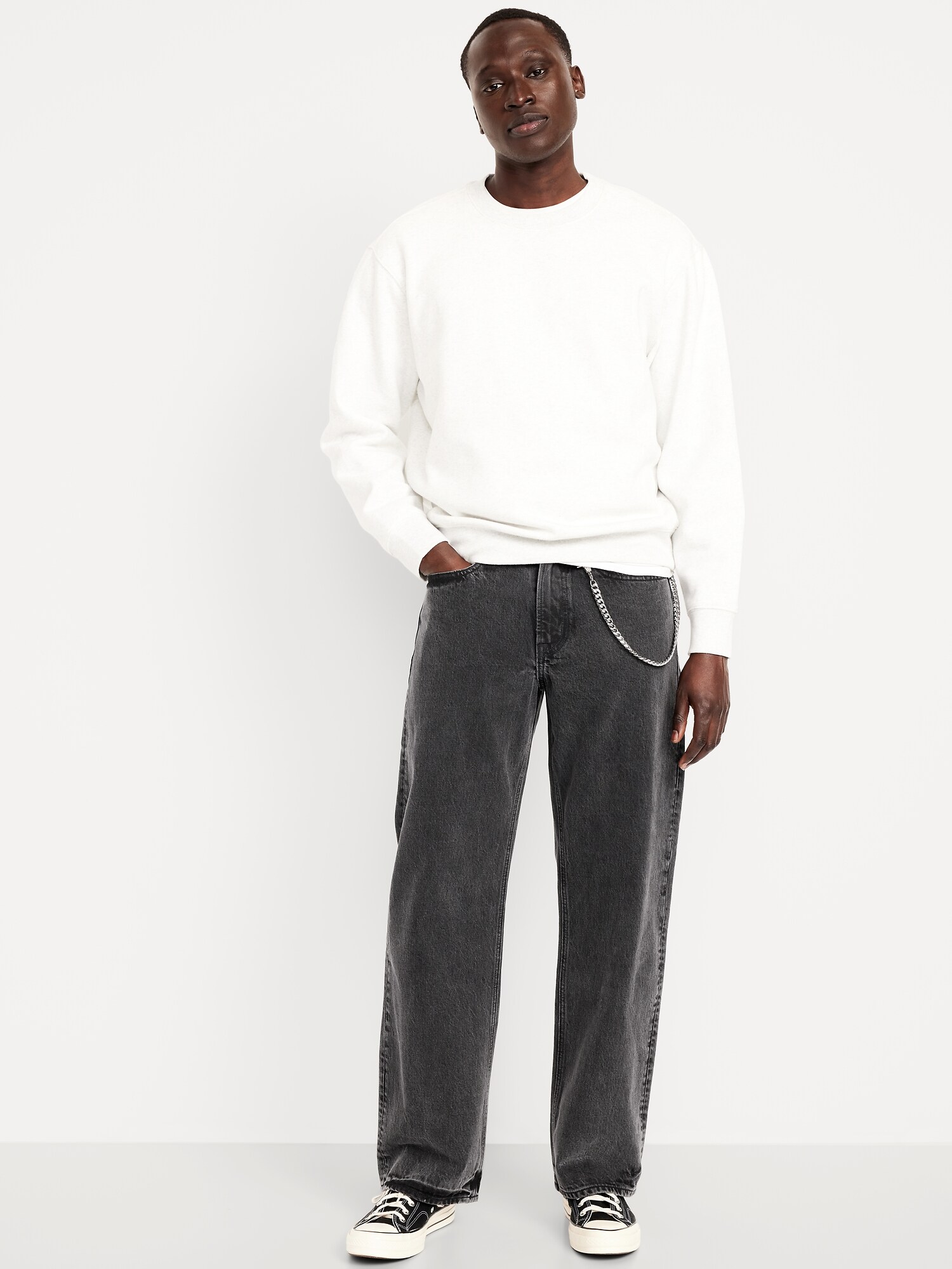 Мужские джинсы Old Navy 90's Baggy, цвет: Чёрный варёный — фото 3