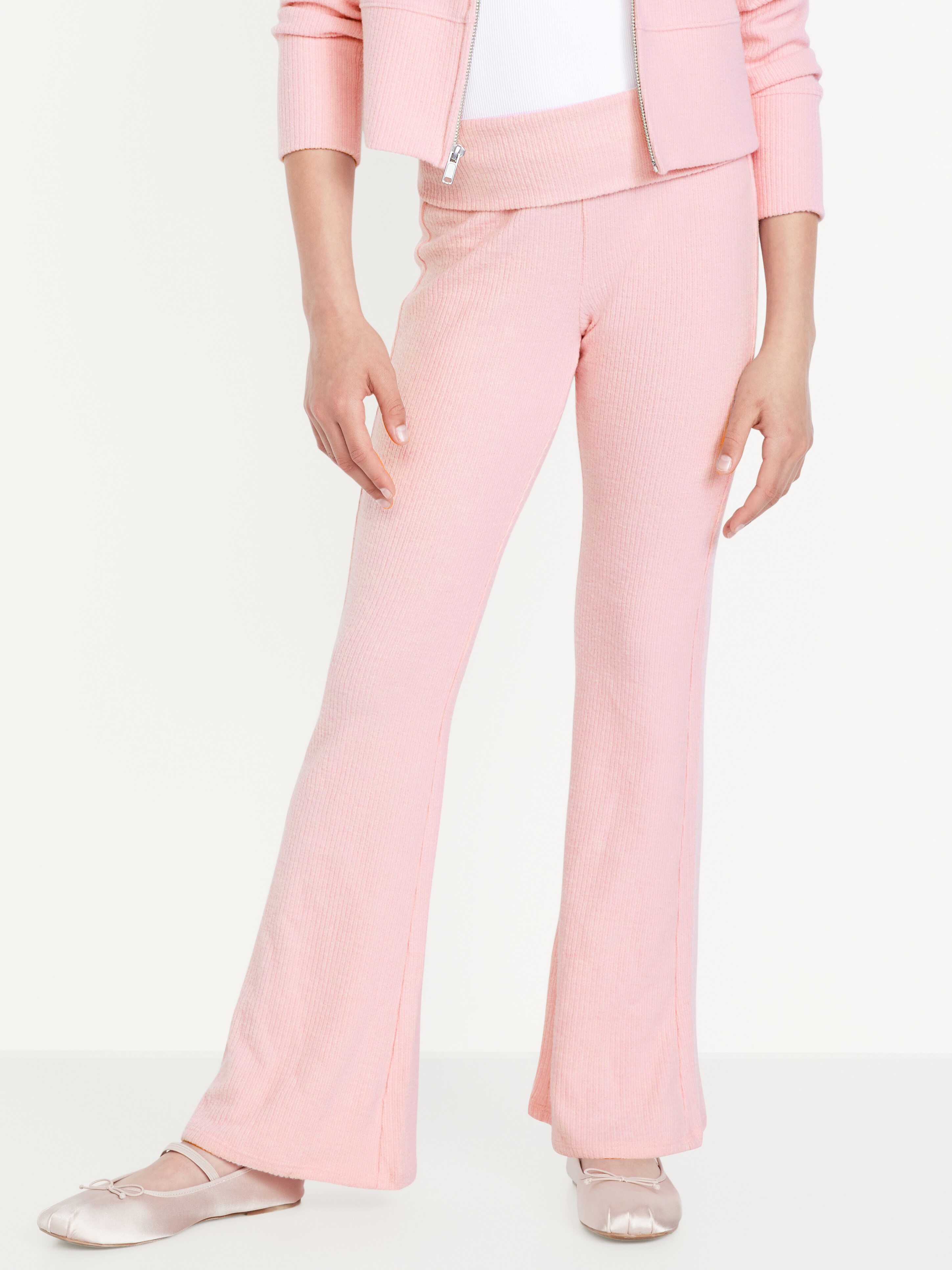 CozePlush Foldover Flare Leggings for Girls