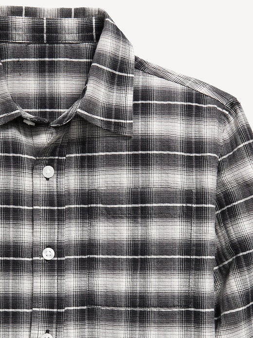 Image number 3 showing, Long-Sleeve Textured Plaid Pocket Shirt for Boys