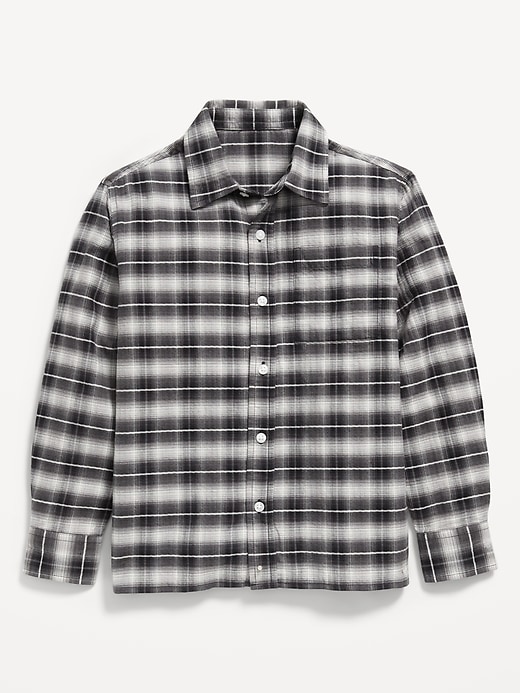 Image number 2 showing, Long-Sleeve Textured Plaid Pocket Shirt for Boys