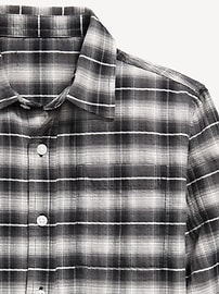 Image number 3 showing, Long-Sleeve Textured Plaid Pocket Shirt for Boys