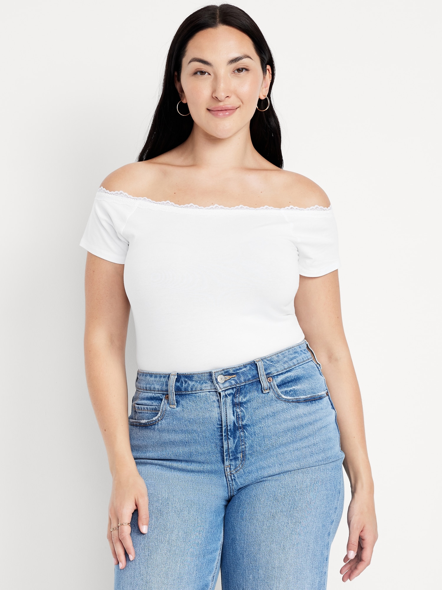 トップス S lace trim off shoulder tops Edikted Lace Trim Off The Shoulder Top | PacSun