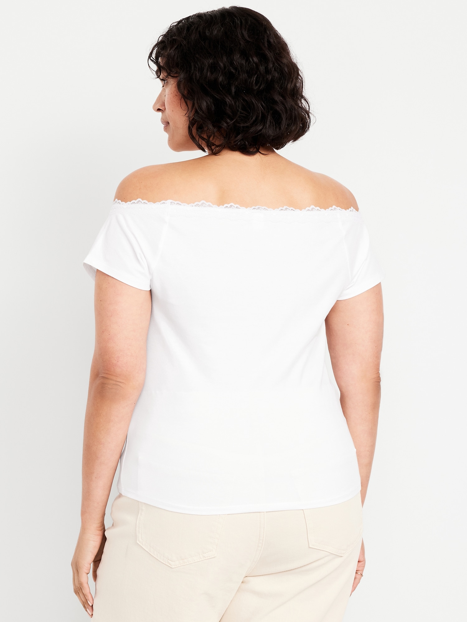 トップス S lace trim off shoulder tops Women Y2K Off Shoulder Top Sweater Long Sleeve Lace Trim