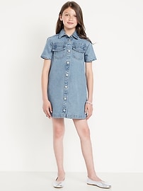 Image number 1 showing, Studded Pocket Jean Shirt Dress for Girls