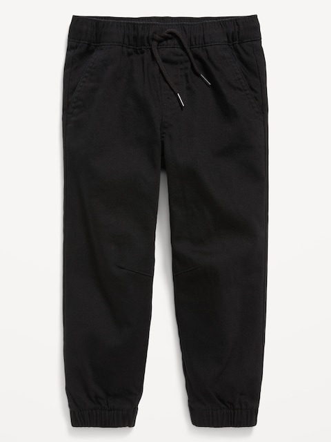 Loose Twill Pull-On Jogger Pants for Toddler Boys - Black Jack