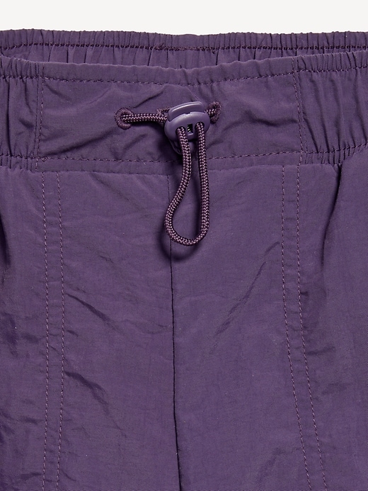 Image number 4 showing, High-Waisted Side Ruched Cargo Parachute Joggers for Girls