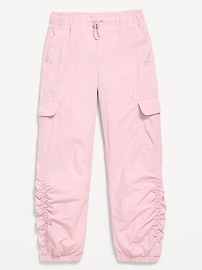 Image number 4 showing, High-Waisted Side Ruched Cargo Parachute Joggers for Girls