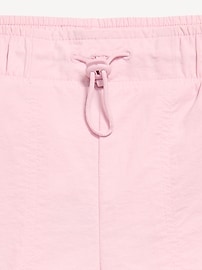 Image number 5 showing, High-Waisted Side Ruched Cargo Parachute Joggers for Girls