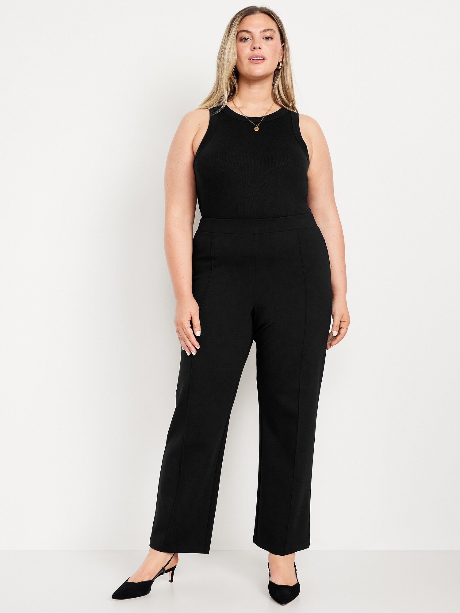 Женские брюки Old Navy Extra High-Waisted Stevie Straight, цвет: Чёрный — фото 5