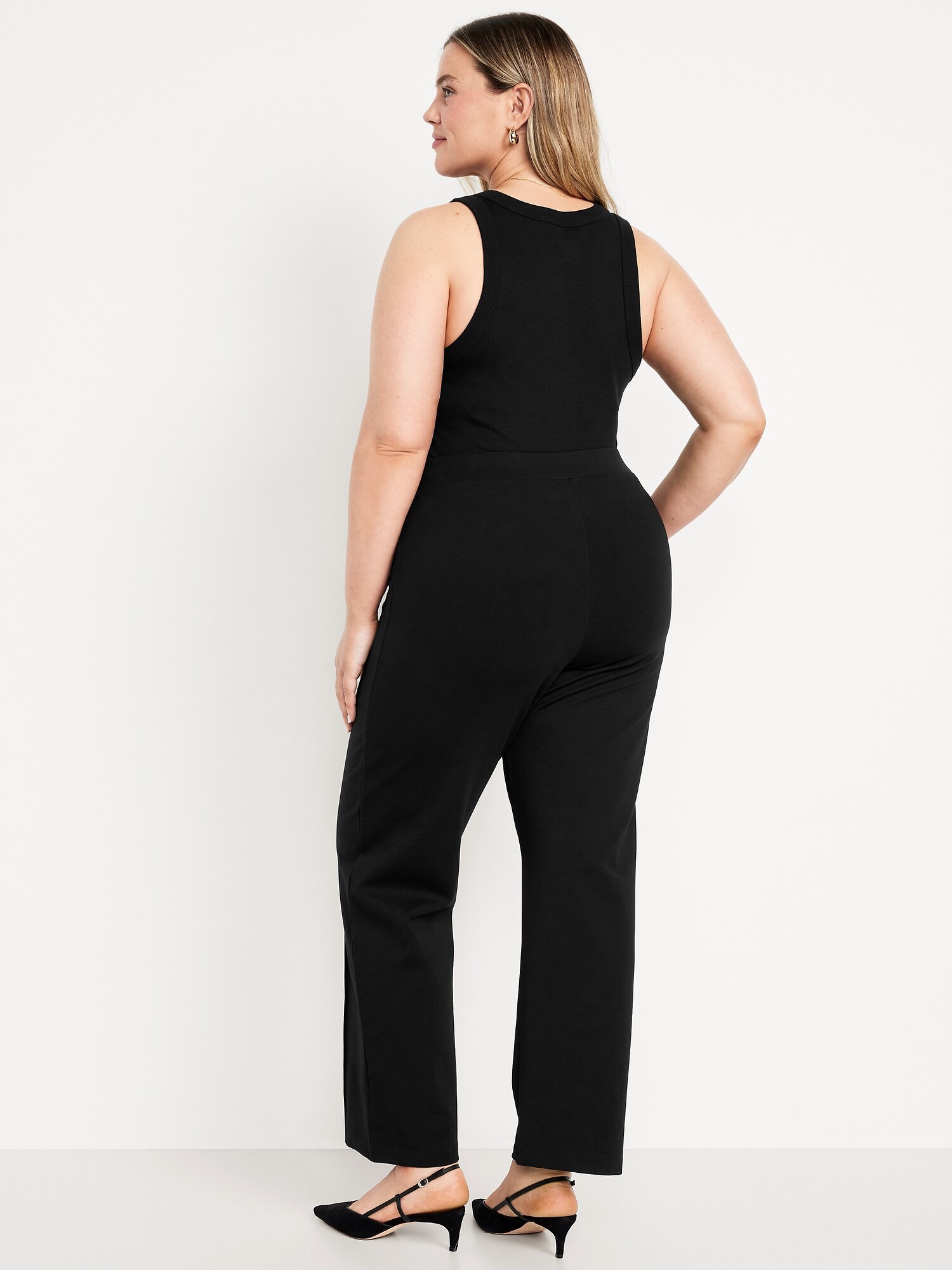 Женские брюки Old Navy Extra High-Waisted Stevie Straight, цвет: Чёрный — фото 6