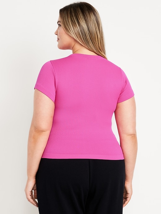 Image number 8 showing, Exhale Seamless Fitted Rib T-Shirt
