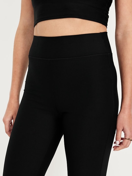 Image number 5 showing, Extra High-Waisted PowerSoft Rib Flare Leggings
