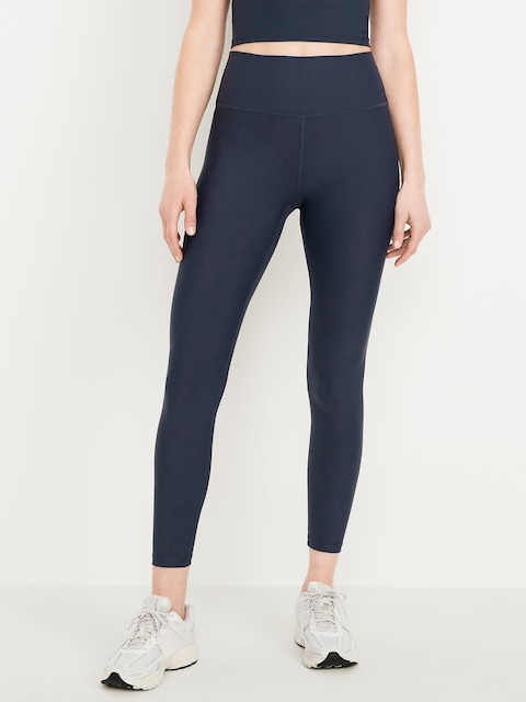 High-Waisted PowerSoft Rib Mix 7/8 Leggings - Dusk Navy