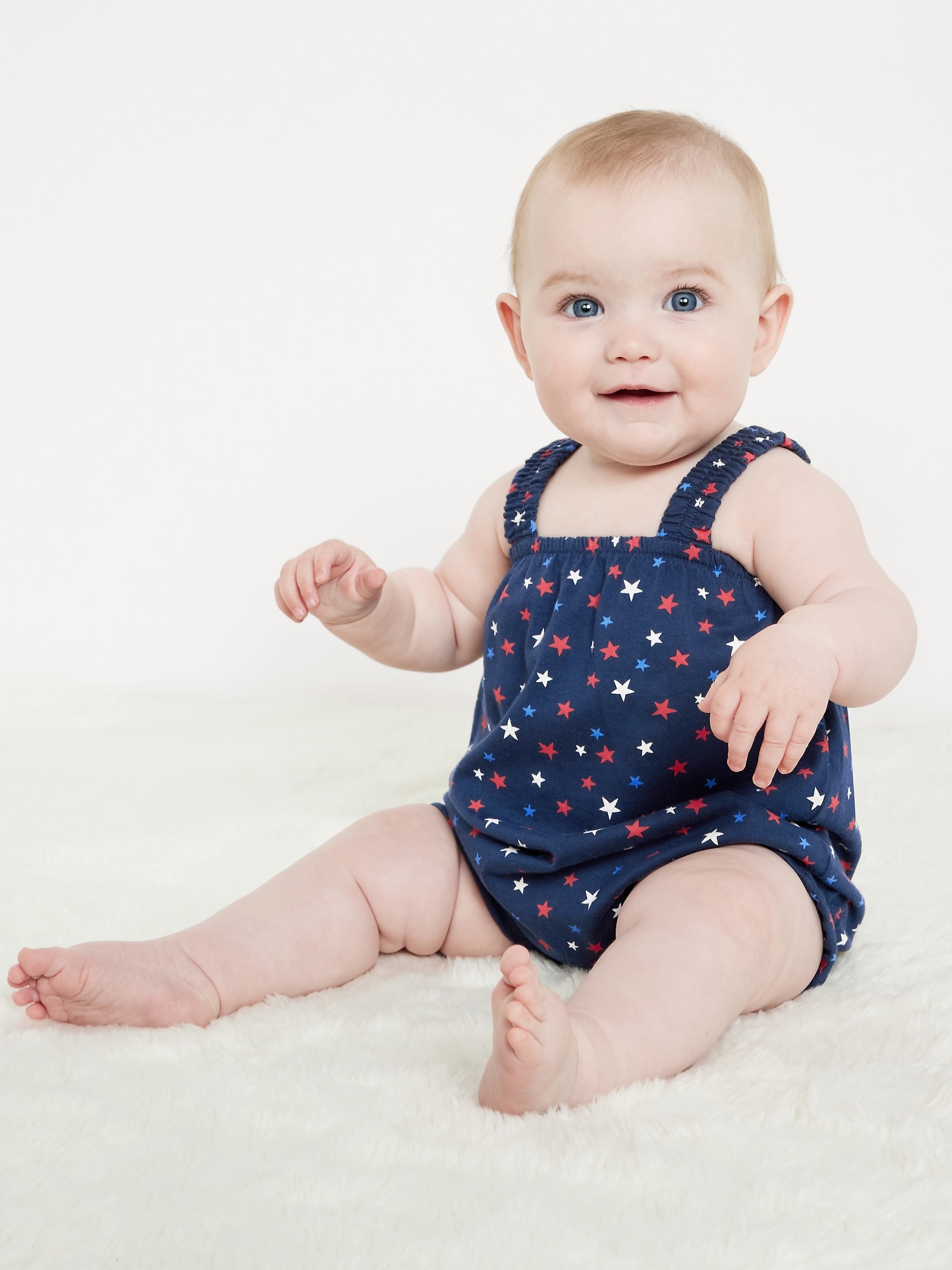Printed Sleeveless One-Piece Romper for Baby