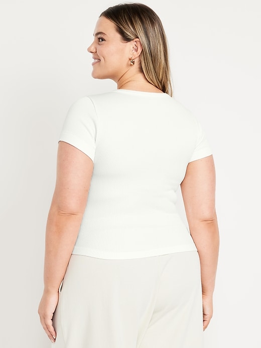 Image number 8 showing, Exhale Seamless Cropped Rib T-Shirt