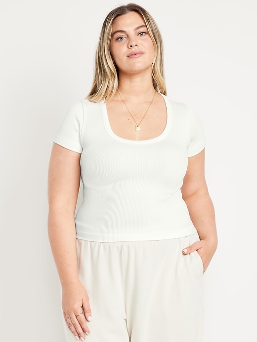 Image number 7 showing, Exhale Seamless Cropped Rib T-Shirt