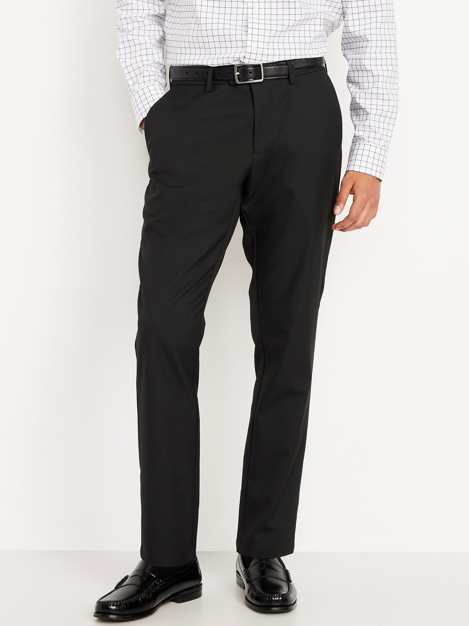 Мужские брюки Old Navy Athletic-Fit Twill Dress Pants, цвет: Чёрный