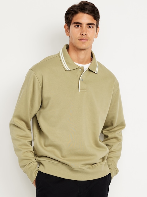 Loose Fleece Polo - Nettle